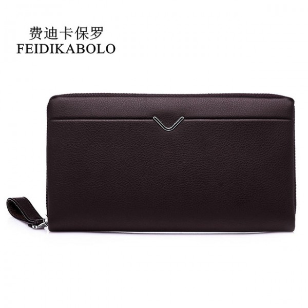 FEIDIKABOLO Men Wallets Fashion Leather Designer Long Male Clutch Bag  Men's Purse Carteira Zipper Money Pocket Clutch Wallets