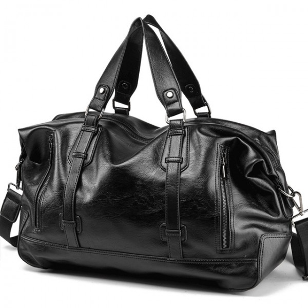 Men Handbag Leather Large Capacity Travel Bag Fash...