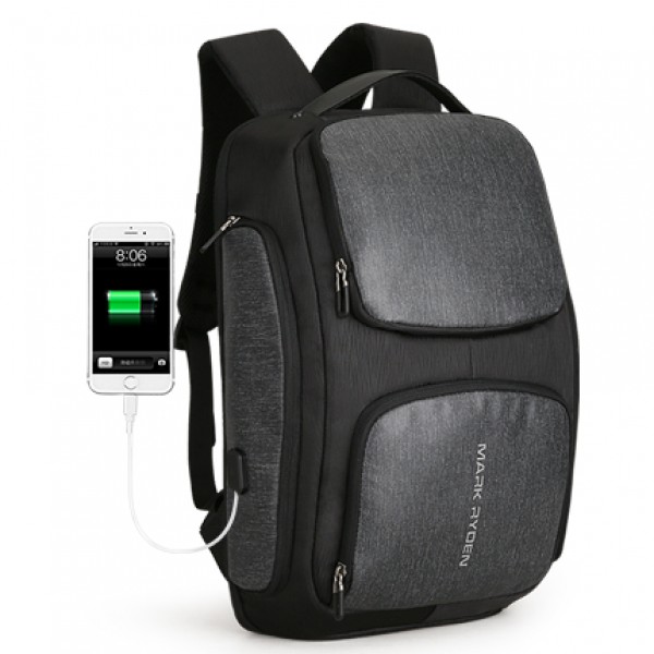 New Solar USB Recharging Backpack Water Resistant ...