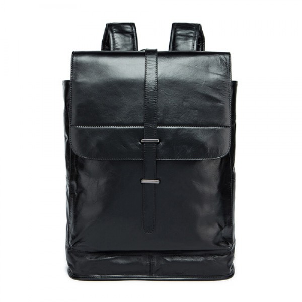 Men Fashion Casual Business Genuine Leather Backpack